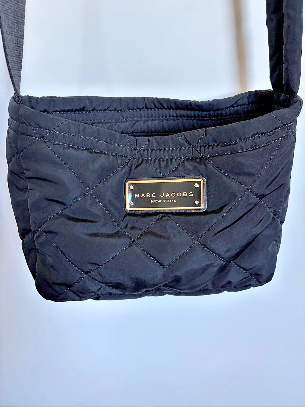 Marc Jacobs Quilted Nylon Crossbody Bag in Black